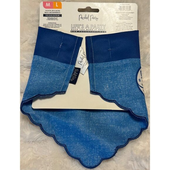 Set of 2 Packed Party Multicolor Dog Bandanas For Pets 20-90 lbs. Sizes M/L - Picture 5 of 10